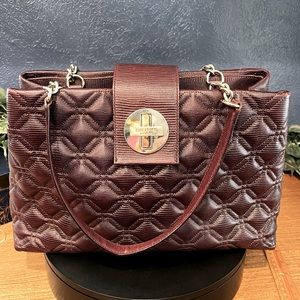 EUC Kate Spade, large leather burgundy satchel/tote